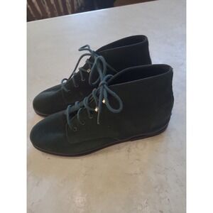 Keds Green Suade Lace up Ankle Boots Women SZ 7.5 Outdoors boho casual New gorp